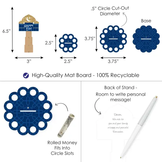 Big Dot of Happiness Ramadan - DIY Eid Mubarak Party Money Holder Gift - Happy Eid Cash Cake {4}
