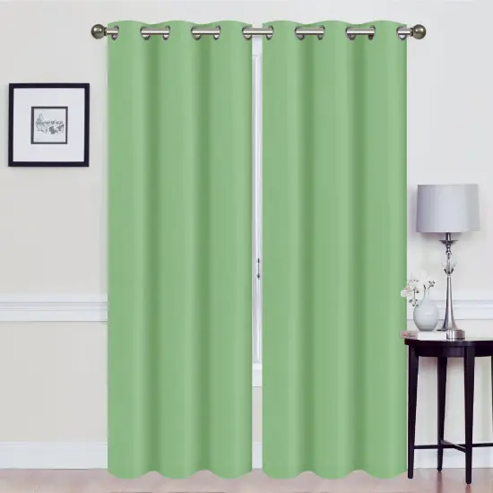 Madonna Foam-Backed Blackout Curtain Panels with Grommets Sage {1}