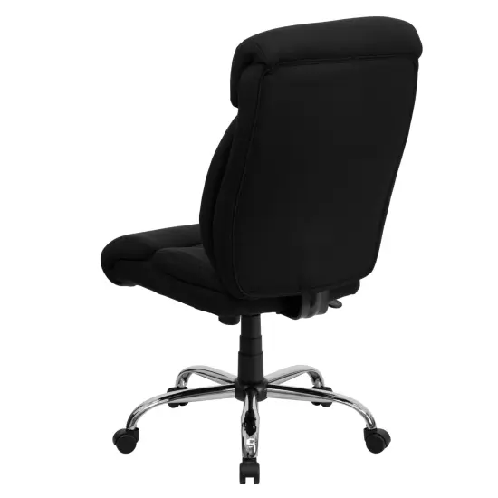 Emma and Oliver 400 lb. Big & Tall High Back Full Headrest Ergonomic Office Chair w/ Chrome Base Black Fabric {5}