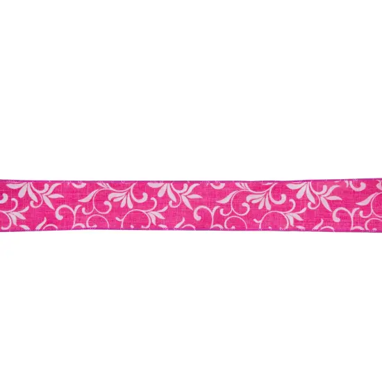 Northlight Pink Floral Wired Craft Ribbon 2.5" x 10 Yards {1}