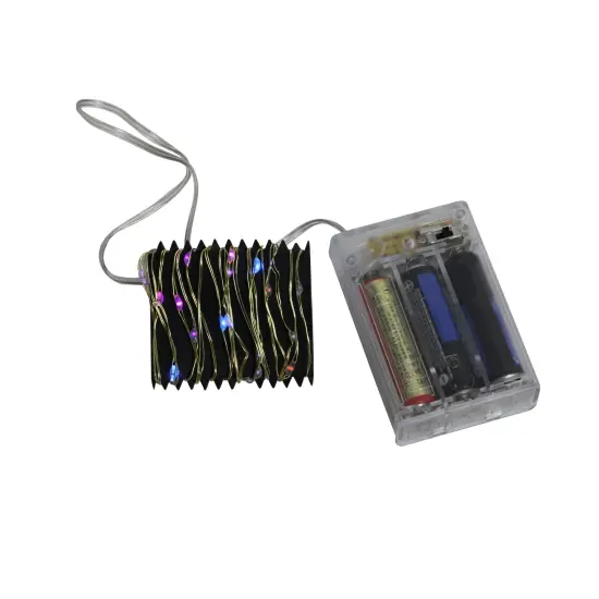 Brite Star LED Rainbow Micro Fairy Christmas Lights - Multi Lights - 6 ft Copper Wire - 35ct Silver {3}