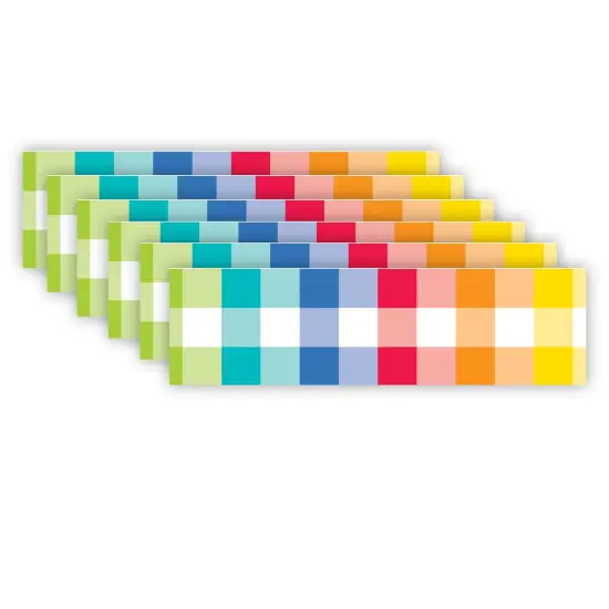 Core Decor Rainbow Buffalo Check EZ Border, 48 Feet Per Pack, 3 Packs {1}
