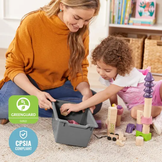 Scoop Front Storage Bins, Multipurpose Organization, 25-Pack Dark Grey {6}