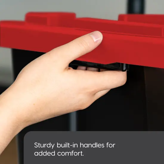 IRIS USA 27Gal Heavy-Duty Storage Plastic Bin Tote Container for Garage with Durable Lid Red {6}