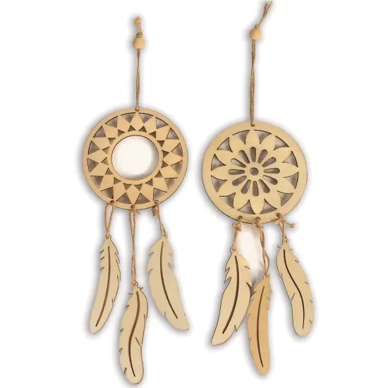 S&S&reg; Wood Mandala Dreamcatcher Kit (Pack of 12) {3}