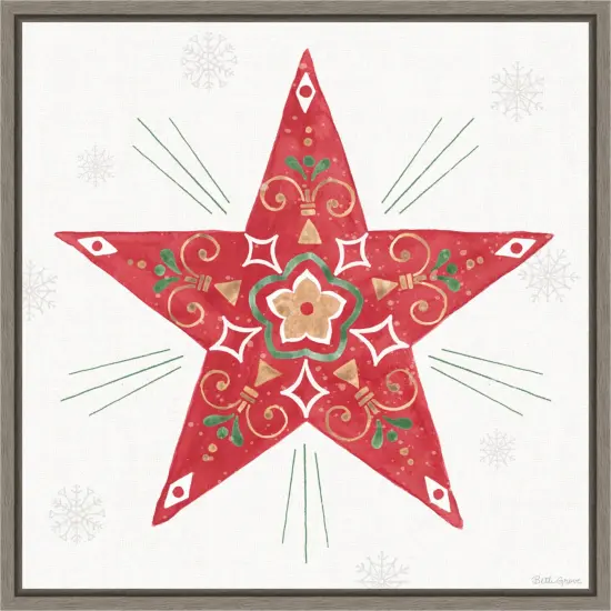 Christmas Charm XI by Beth Grove Canvas Art Framed {1}