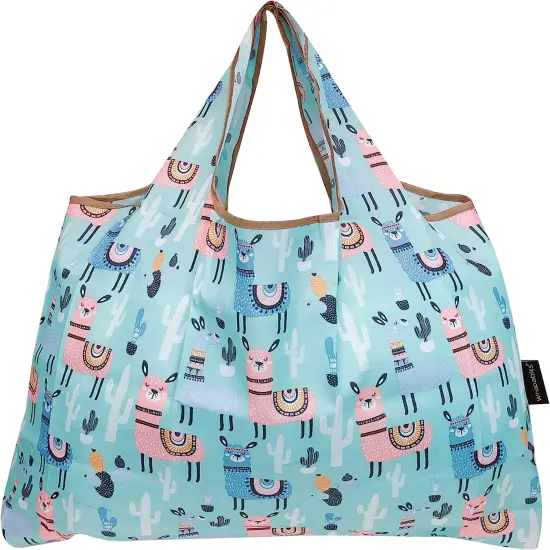 Wrapables Large Foldable Tote Nylon Reusable Grocery Bag, 3 Pack Destination Places {9}