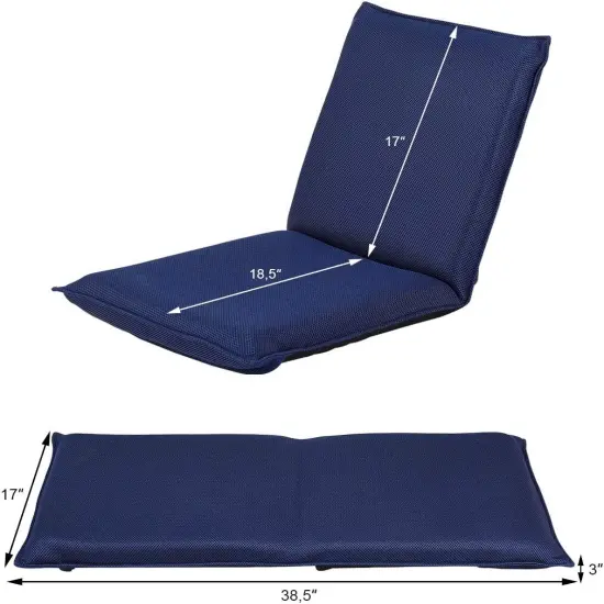 Adjustable 6 position Folding Lazy Man Sofa Chair Floor Chair Blue {5}