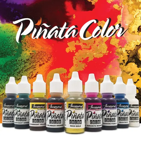 Jacquard Alcohol Ink Set - Pinata Color Exciter Pack - Highly Saturated - Acid-Free - 9 Assorted Colors Half Ounce {4}