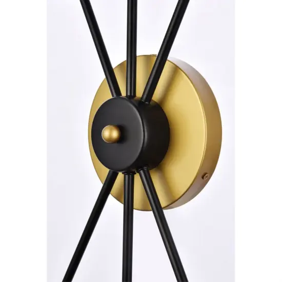 Lucca 11 inch bath sconce in black and brass {4}
