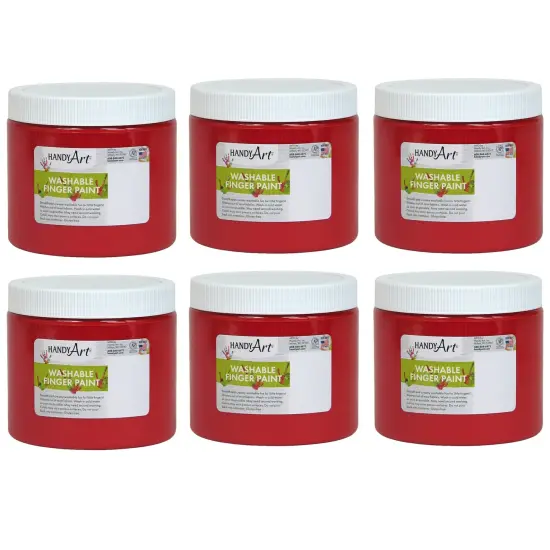 Washable Finger Paint, Red, 16 oz., Pack of 6 {1}