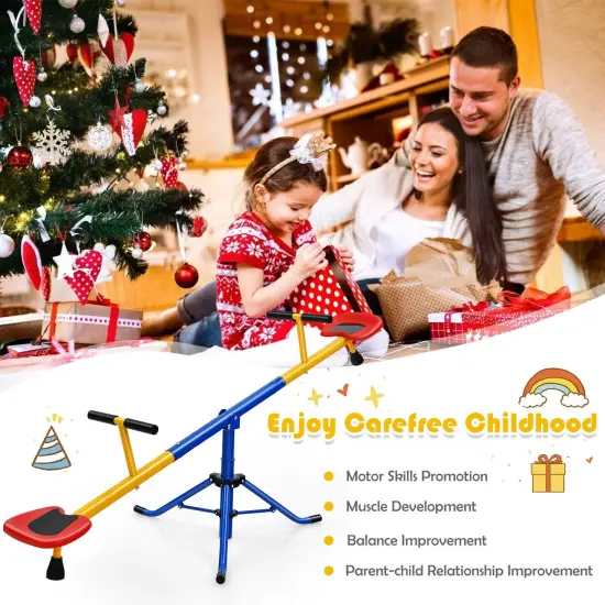 360&deg;Rotation Kids Seesaw Swivel Teeter Totter Playground Equipment {3}