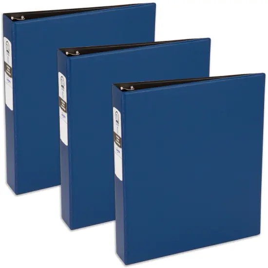 Avery Economy 3 Ring Binder, 1-1/2 Inch Round Rings, 3 Blue Binders (03400) {1}