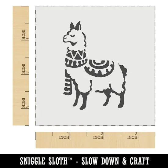 Cozy Llama Alpaca Wrapped with Scarf and Blanket Wall Cookie DIY Craft Reusable Stencil {5}