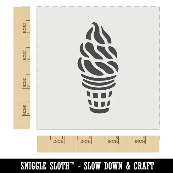 Soft Serve Ice Cream on a Cone Wall Cookie DIY Craft Reusable Stencil {6}