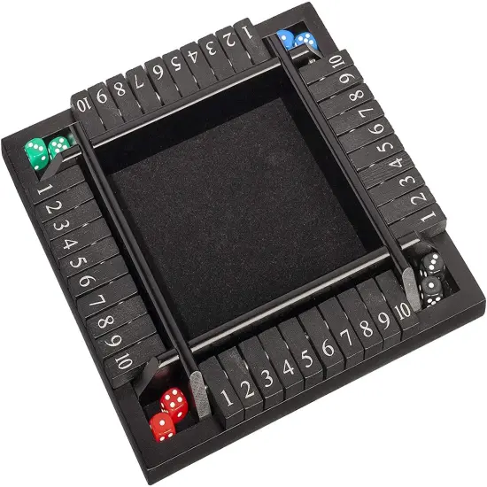 WE Games 4 Player Travel Shut The Box Board Game, 8.5 in. {1}