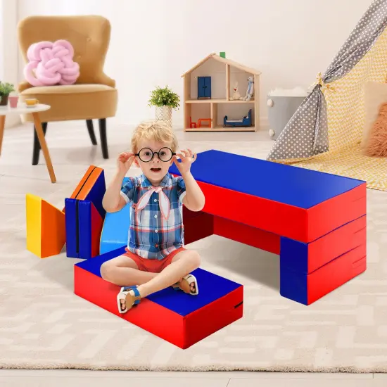 4-in-1 Crawl Climb Foam Playset Versatile Indoor Fun for Kids Multicolored {6}