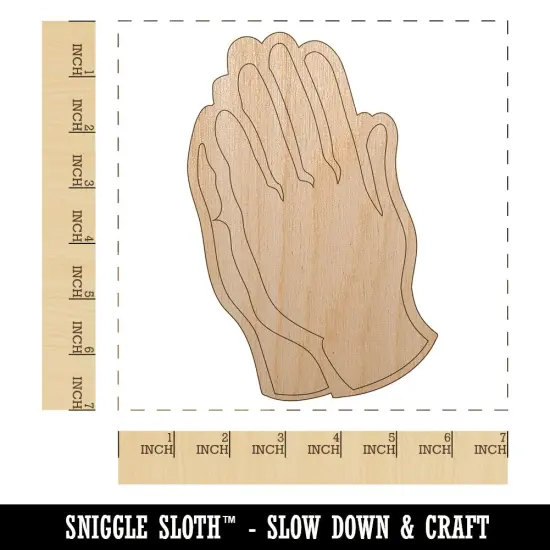 Praying Hands Unfinished Wood Shape Piece Cutout for DIY Craft Projects {1}