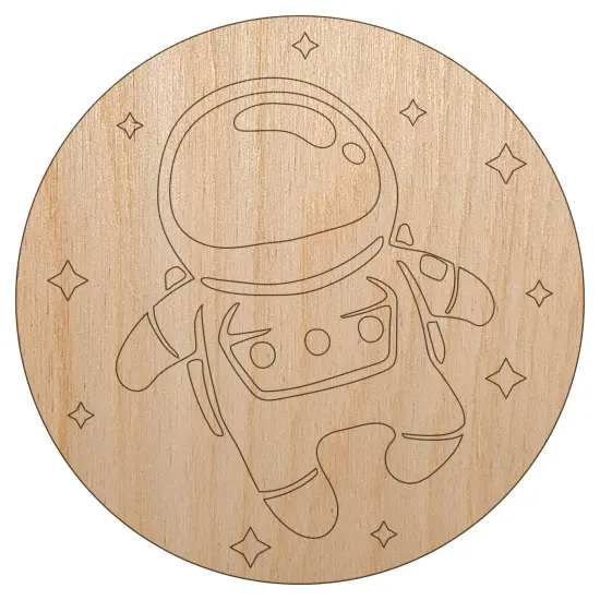 Cute Astronaut in Space with Stars Unfinished Wood Shape Piece Cutout for DIY Craft Projects {7}
