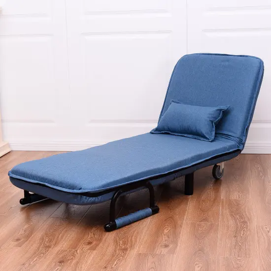 Convertible Folding Leisure Recliner Sofa Bed Blue {2}