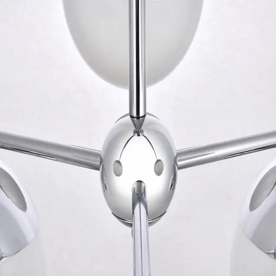 Eclipse 6 Lights Chrome Pendant With Frosted White Glass {6}