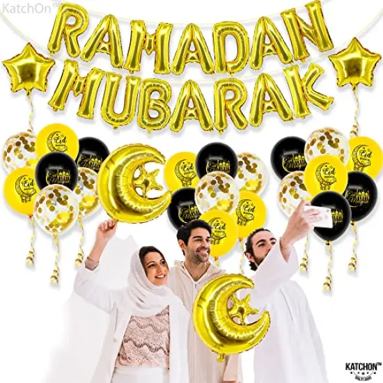 40 Pieces Ramadan Mubarak Balloons Set| Ramadan Balloon Decoration | Moon and Star Ramadan Decorations Balloon | Ramadan Mubarak Decorations | Eid Decorations for Home, Ramadan Balloons {5}