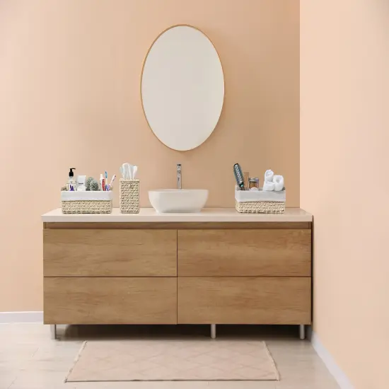 Sorbus Paper Rope Bathroom Baskets & Tissue Holder 3 Piece Set Beige {4}