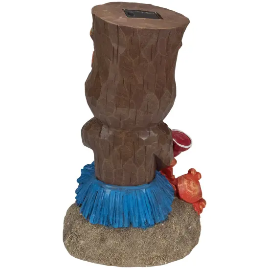 Northlight 13.75" Solar Lighted Polynesian Outdoor Garden Smiling Tiki Statue Brown {6}