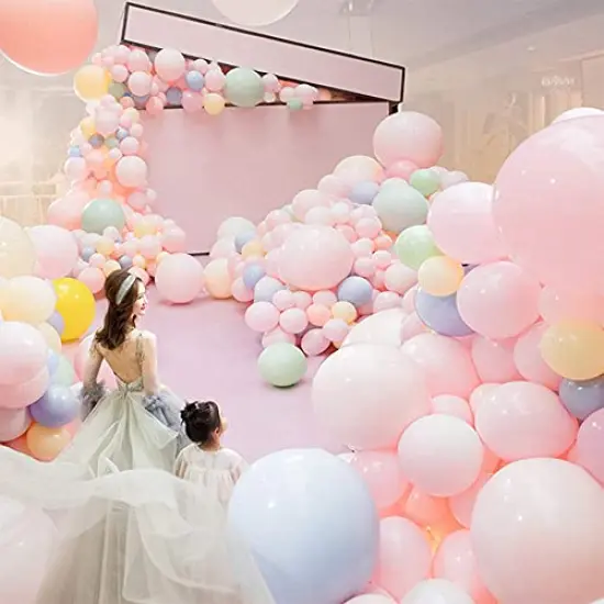 200 Pack 10 Inch Pastel Balloons - Thick Mixed Color Macaron Latex Balloons for Birthday, Wedding Reception, Engagement, Baby, and Bridal Party Decorations {5}