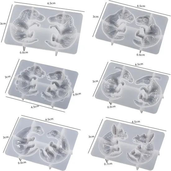 7 Pcs Dragon Shape Earring Mold Dragon Egg Mold Earring Pendant Mold Earring Resin Mold Clay Mold Candle Making Molds Craft Supplies 3D Mold Silicone Mold for Resin Resin Casting Mold Candle-Dragon-Skull {6}