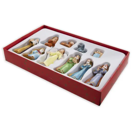 Set of 10 Miniature Nativity Scene Gift Set Figurines {5}