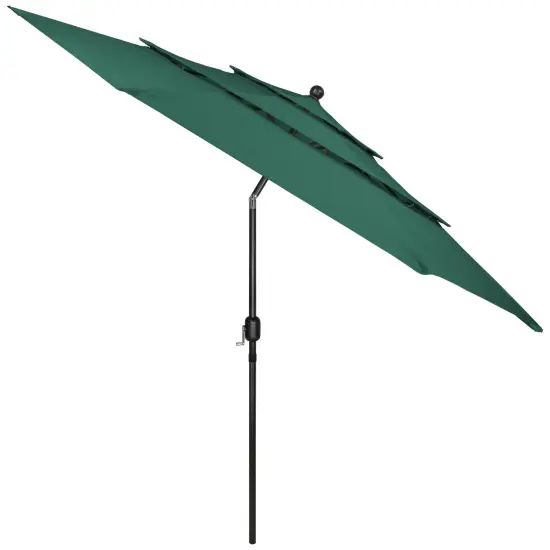 Northlight 9.75ft Outdoor Patio Market Umbrella with Hand Crank and Tilt, Green {6}