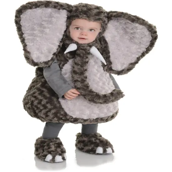 Belly Babies Plush Grey African Elephant Toddler Costume {1}