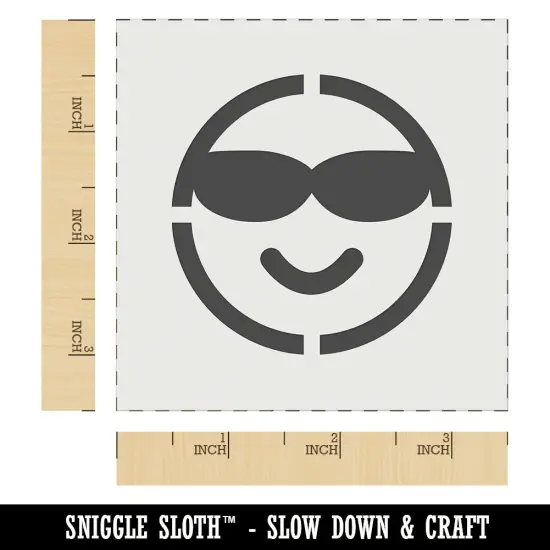 Sunglasses Cool Smile Happy Emoticon Wall Cookie DIY Craft Reusable Stencil {5}