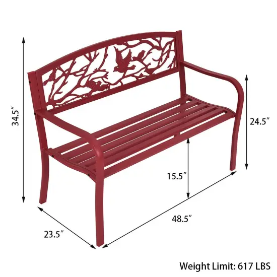 Patio Garden Bench Park Yard Outdoor Furniture {4}