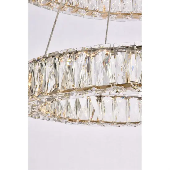 Monroe 28 inch LED double ring chandelier in gold {5}