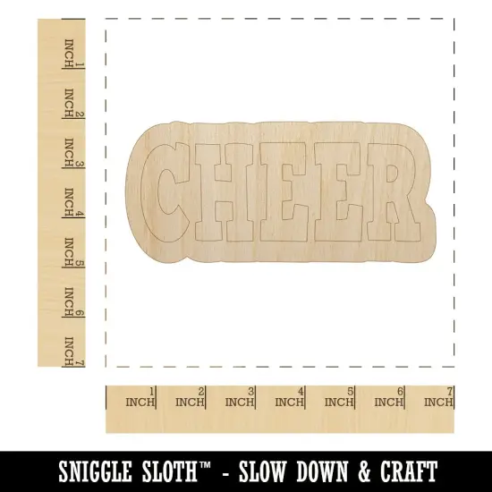 Cheer Cheerleading Fun Text Unfinished Wood Shape Piece Cutout for DIY Craft Projects {1}