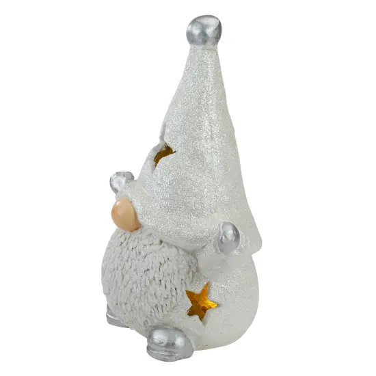 Northlight LED Lighted Gnome Christmas Decoration - 17" - White and Gray {5}