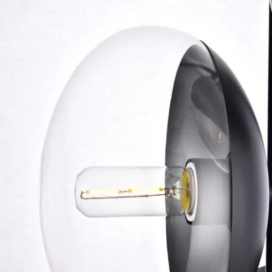 Eclipse 3 Lights Black Floor Lamp With Clear Glass {6}