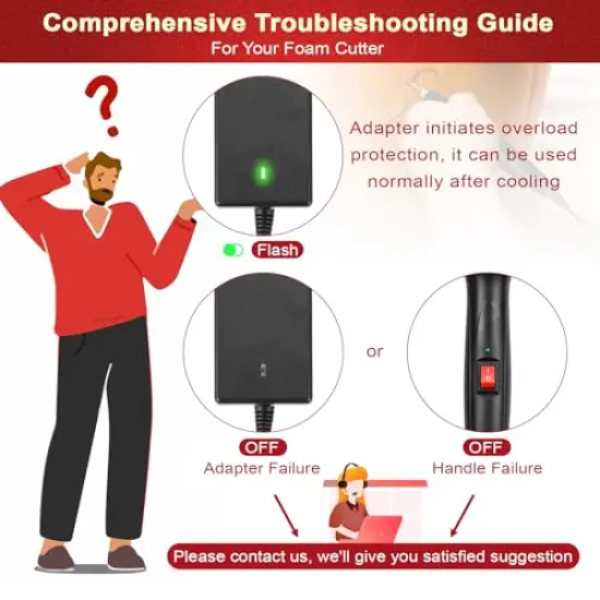 3 in 1 Foam Cutter Electric Cutting Machine Pen Tools Kit, 100-240V / 20W Styrofoam Cutting Pen with Electronic Voltage Transformer Adaptor {3}