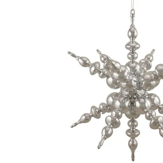 Northlight Shatterproof 3D Sunburst Snowflake Commercial Christmas Ornament - 24" - Silver {4}