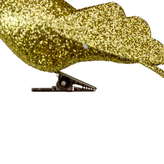 Northlight Glittered Bird Clip-On Christmas Ornament - 6" - Gold-tone {6}