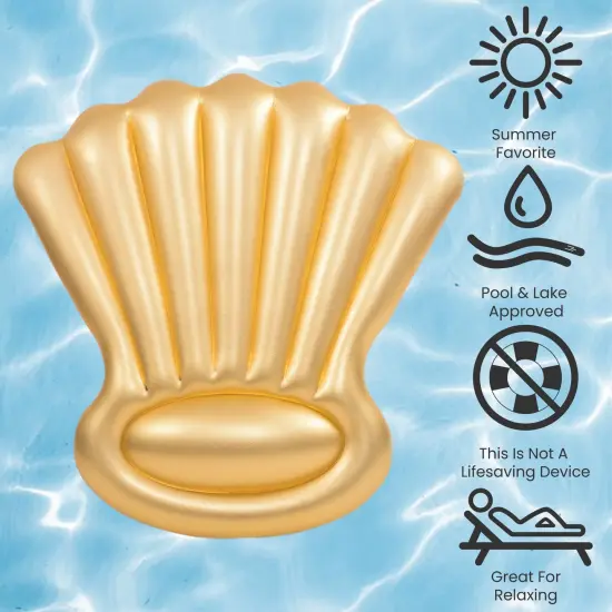 Pool Central 6' Inflatable Golden Shell Swimming Pool Float {6}