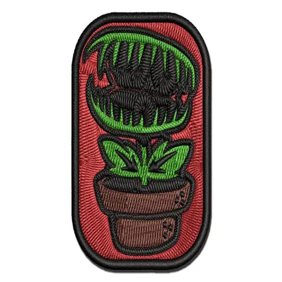 Venus Fly Trap Carnivorous Plant Multi-Color Embroidered Iron-On or Hook & Loop Patch Applique {1}