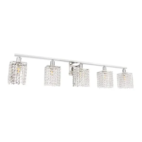 Phineas 5 light Chrome and Clear Crystals wall sconce {5}
