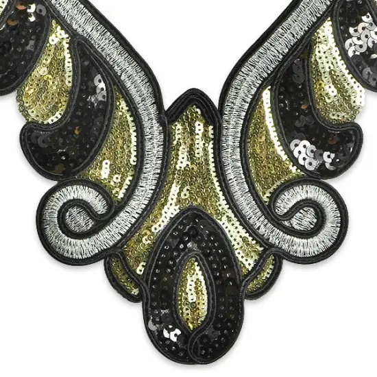 Glamorous Flourish Sequin Collar Applique 11" x 9"Sequin Collar {2}