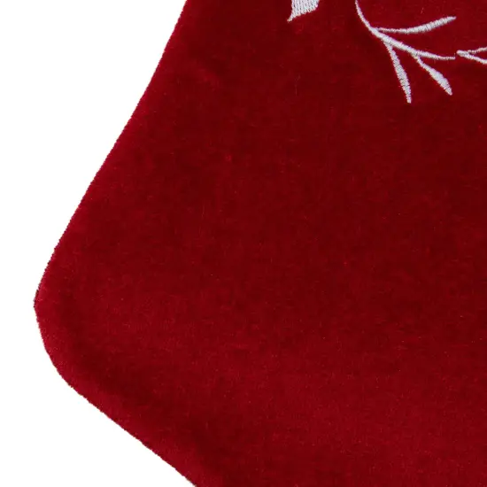 Northlight 20" Red and White "Merry Christmas" Velour Stocking {7}