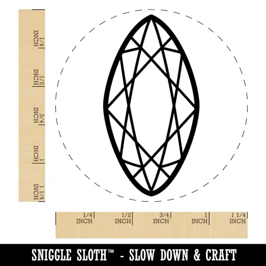 Marquise Navette Cut Gem Diamond Jewelry Rubber Stamp for Stamping Crafting Planners {1}