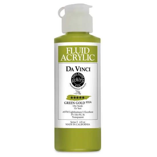 Da Vinci Fluid Acrylics - Green Gold, 4 oz bottle {1}