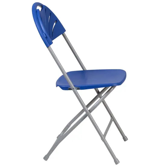 Emma and Oliver 8 Pack Wedding/Event Stackable Fan Back Plastic Folding Chair Blue {5}